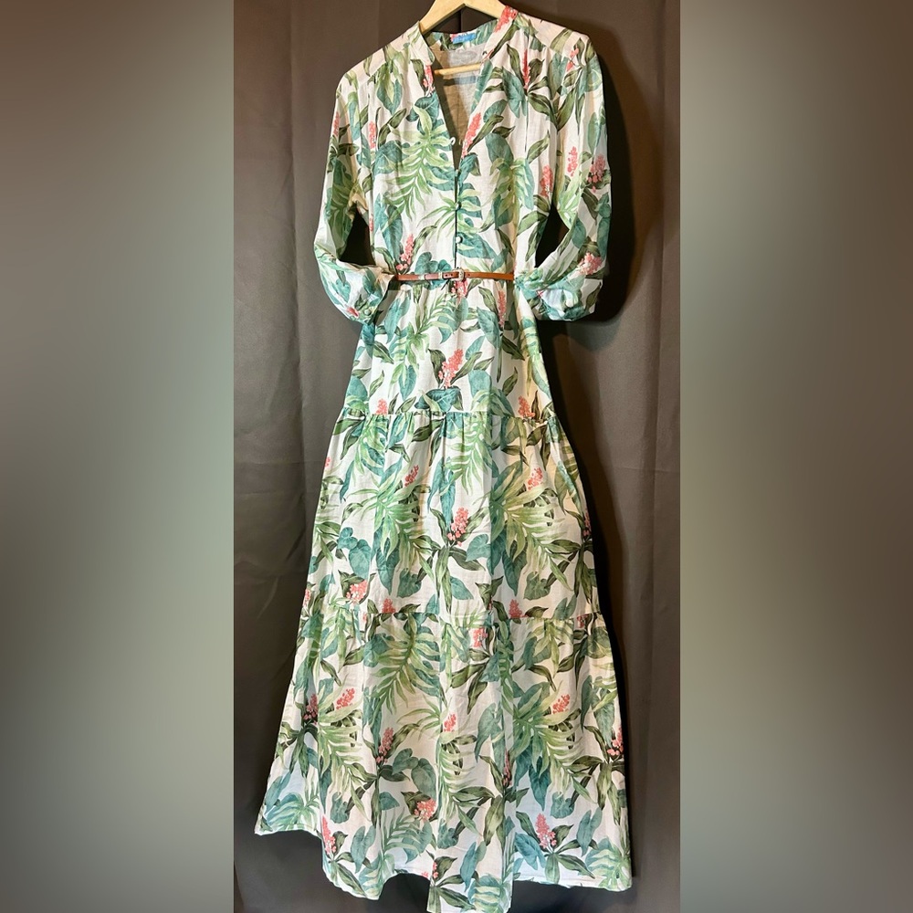 J. McLaughlin Linen Tiered Maxi Dress - Picture 4 of 5